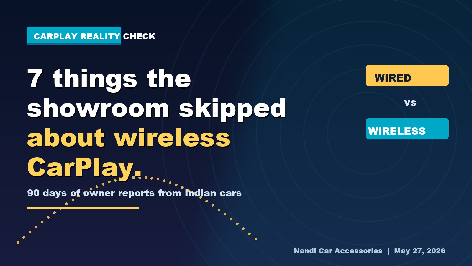 Wireless CarPlay reality check India 2026 - 7 showroom myths debunked, 90 days of owner reports, wired vs wireless comparison