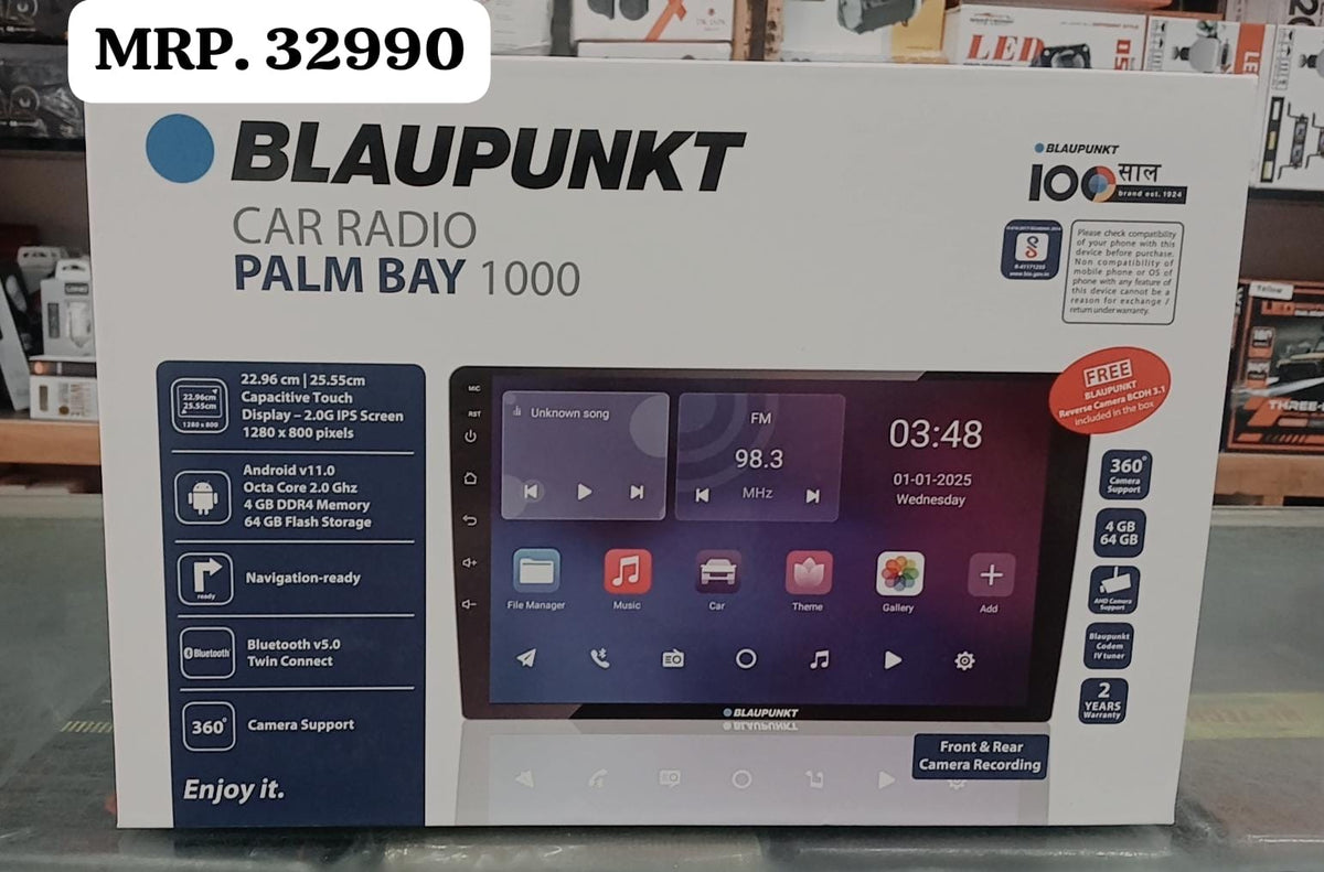 Blaupunkt Palm Bay 1000 Android Stereo (4GB RAM + 64GB ROM) | 9"/10" IPS Touchscreen, Wireless CarPlay & Android Auto, 360° Camera Support⁠