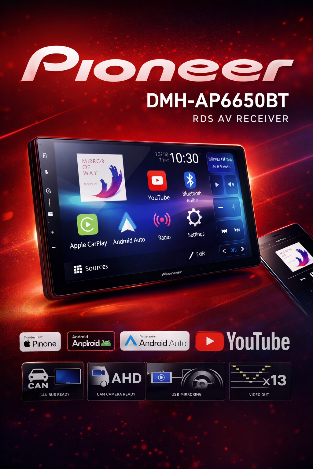 Pioneer Corporation DMH-AP6650BT RDS AV Receiver