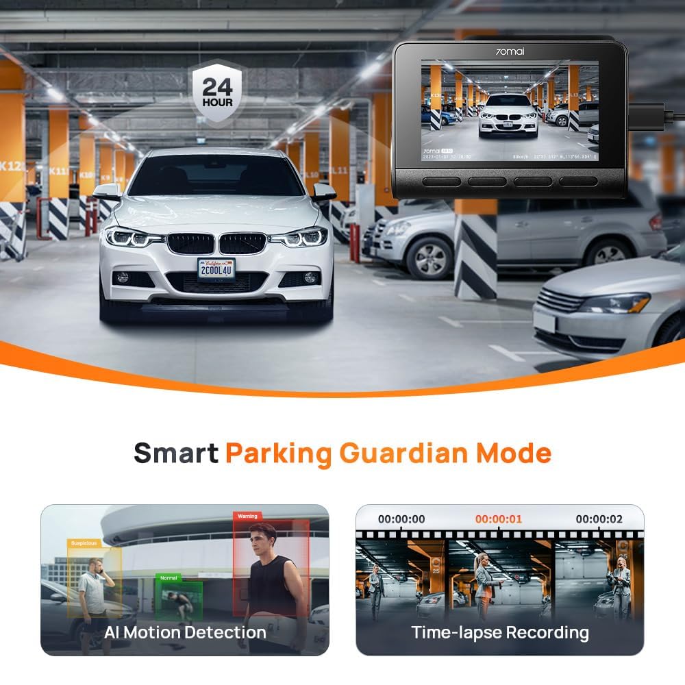 Built-in GPS and ADAS safety alerts interface on the 70mai A810 screen