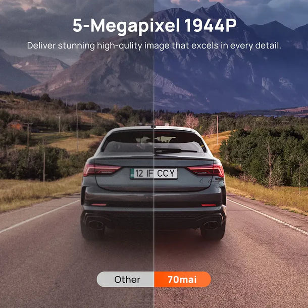 70mai A510 Dash Camera - installed on car windshield - 70mai at Nandi Car Accessories