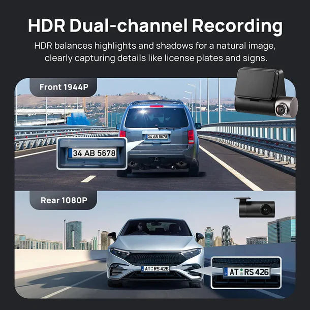 70mai A510 Dash Camera - size comparison and dimensions - 70mai at Nandi Car Accessories
