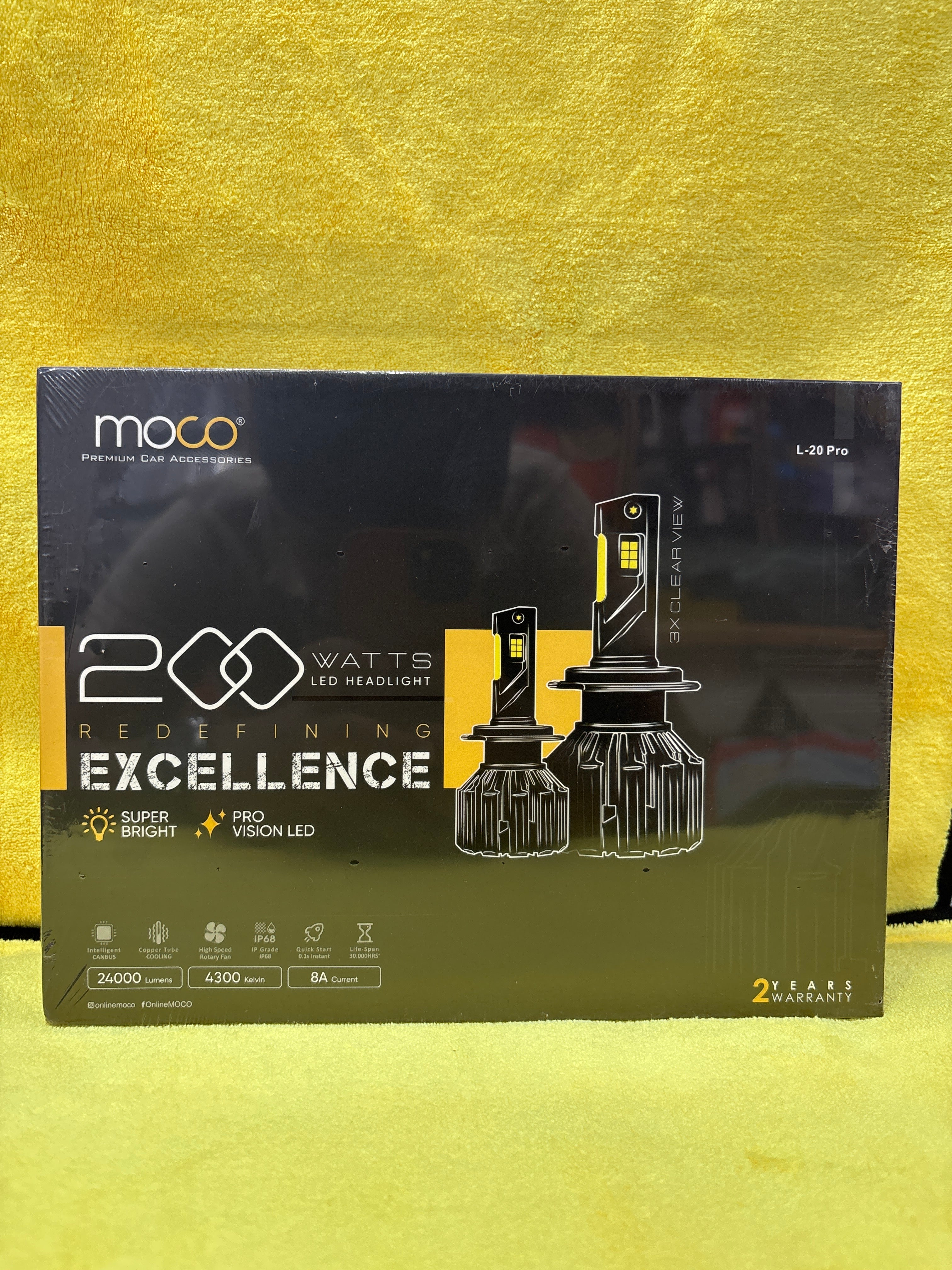 Moco led light 200W models available - H1, H4, H7, H8, H11, 9005, 9012