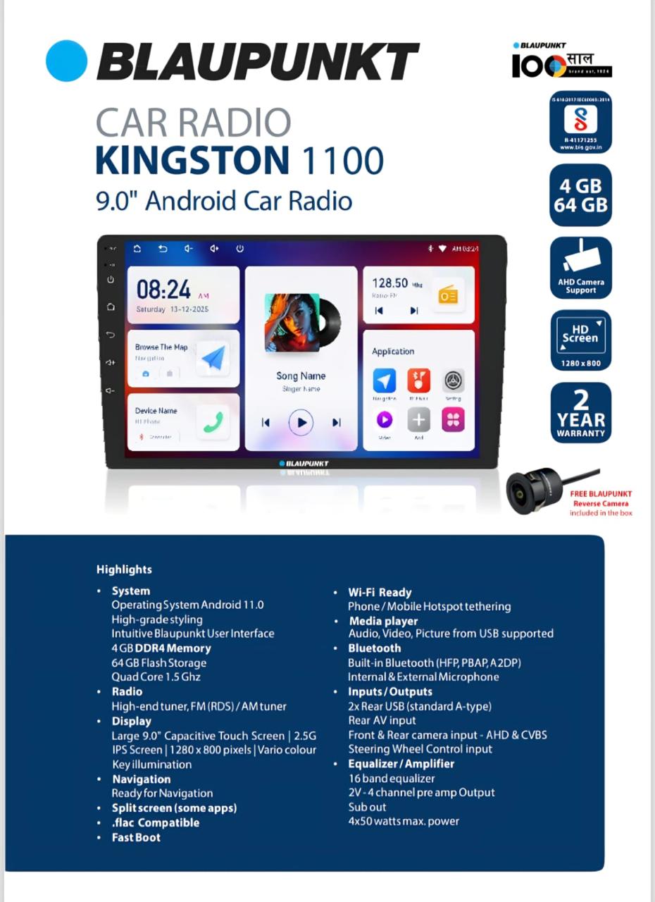 Blaupunkt Kingston 1100 – 9.0" Android Car Radio (4GB RAM / 64GB ROM)