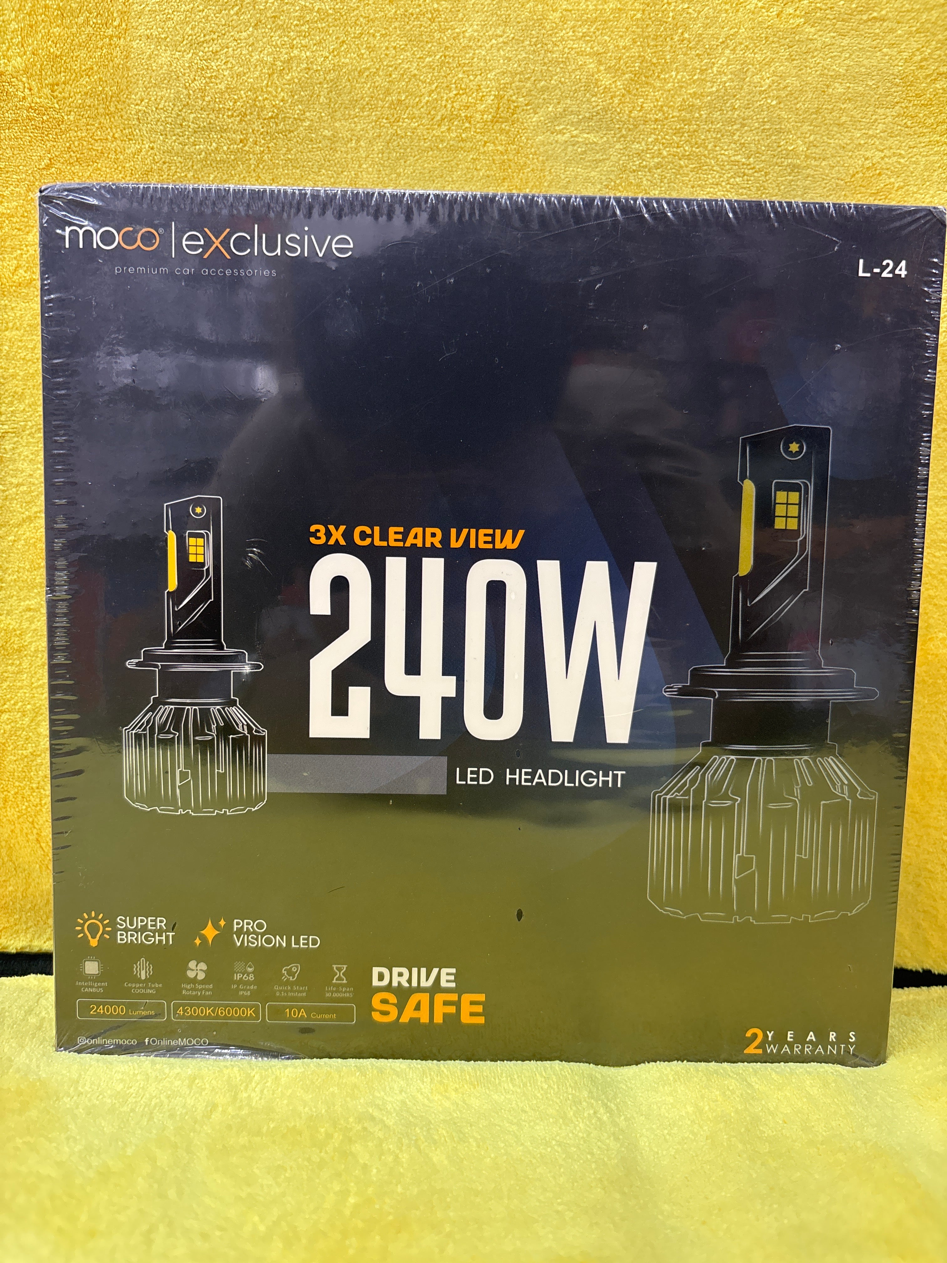 Moco 240W led light models available - H1, H4, H7, H8, H11, 9005, 9012