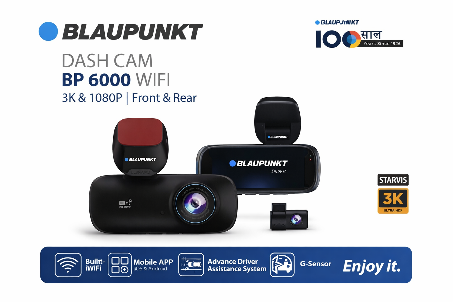 Blaupunkt Dash Cam 6000 – Full HD Car Camera with G-Sensor & Loop Recording