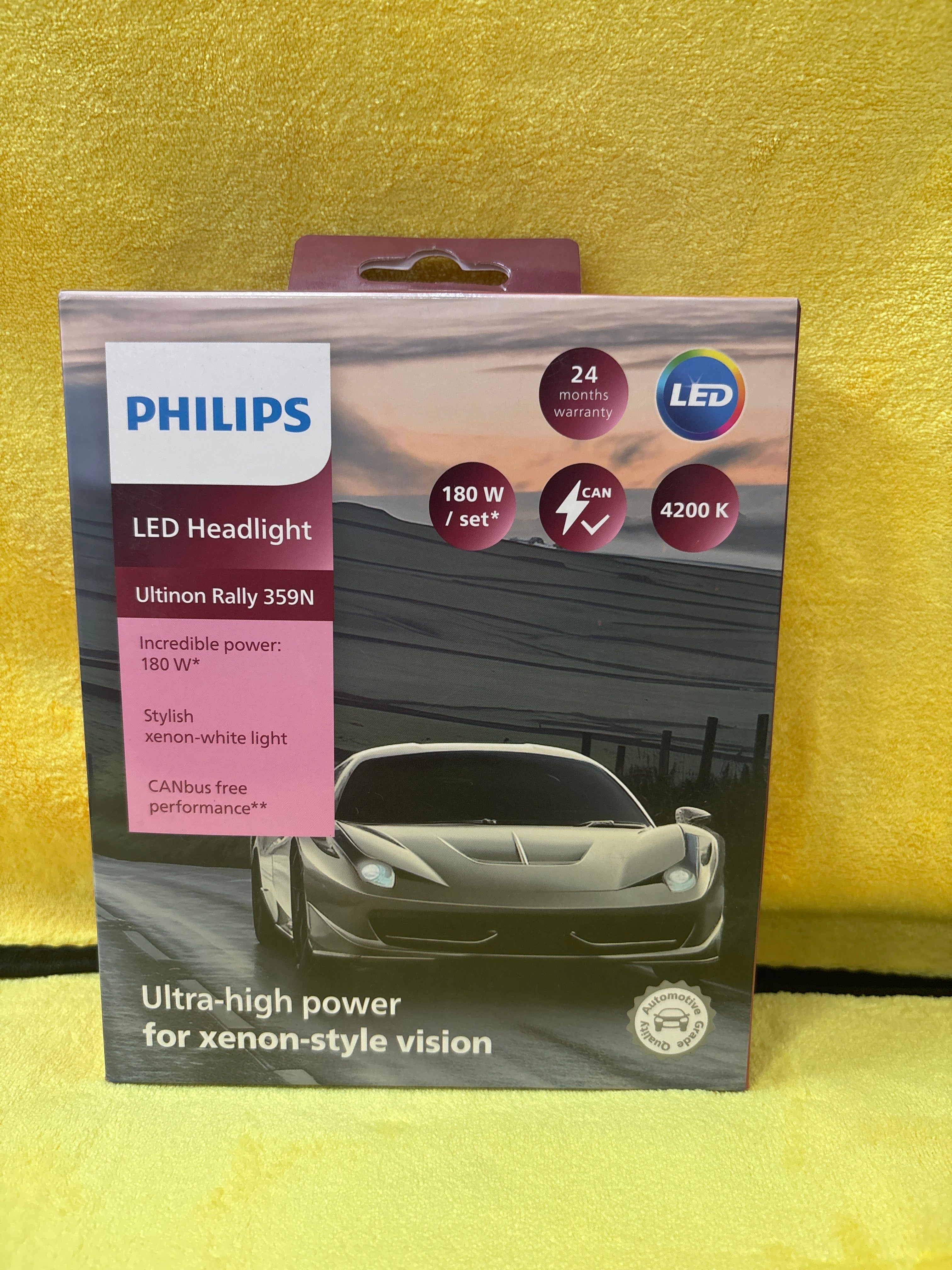 Philips 180W Led light warm white models available - H8, H7, 9005, H11