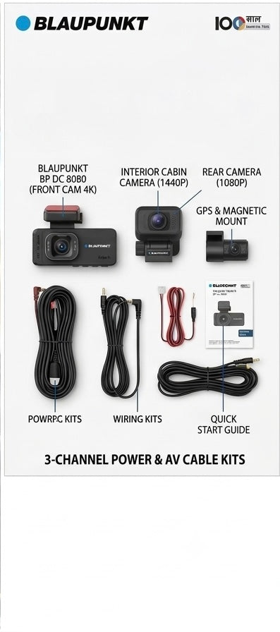 Blaupunkt Velocity Series BP DC 8080 4K + 1080P FHD Dual Dash Cam Box