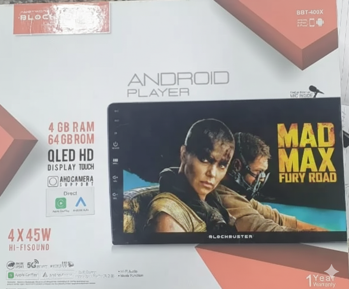 Abbtron Blockbuster BBT 400X Android Car Multimedia Player – 9" QLED HD Display, 4GB RAM, 64GB ROM