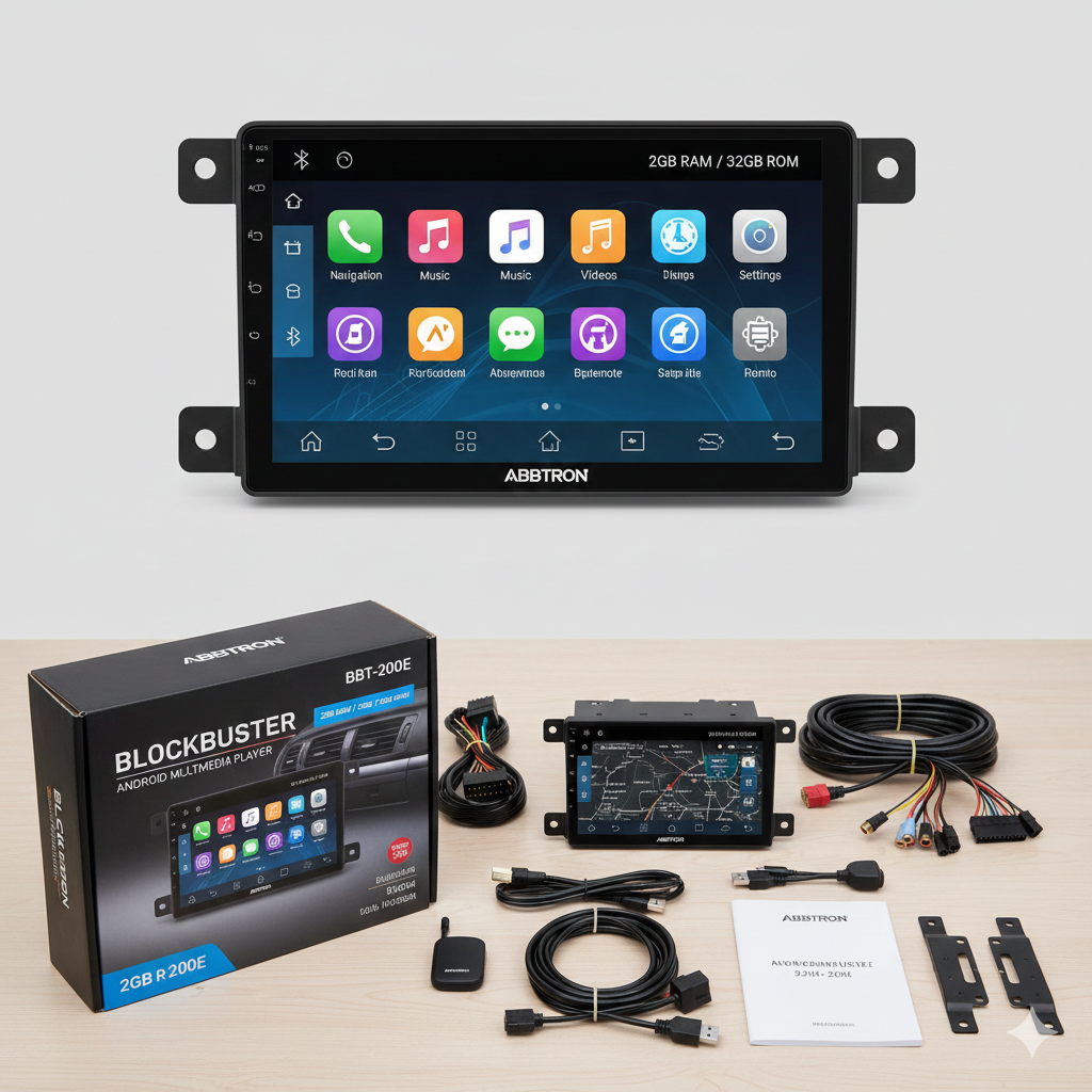 Abbtron Blockbuster BBT-200E Android Multimedia Player – 9" - rear panel connections and ports - Abbtron Blockbuster at Nandi Car Accessories