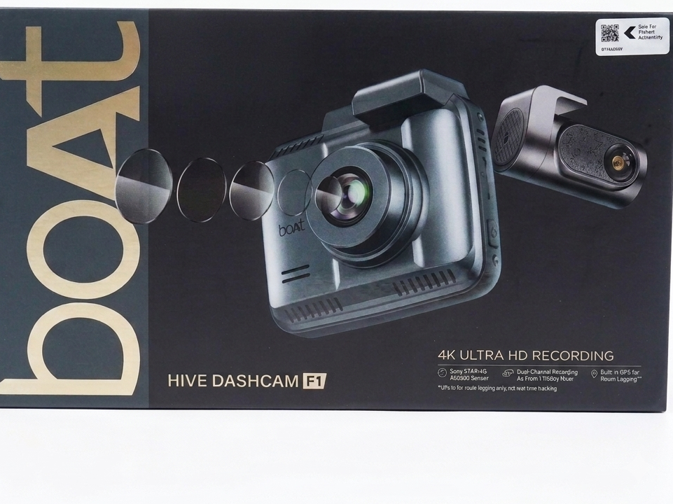 boAt Hive Dashcam F1 - 4K Ultra HD Dual-Channel Car Dash Camera