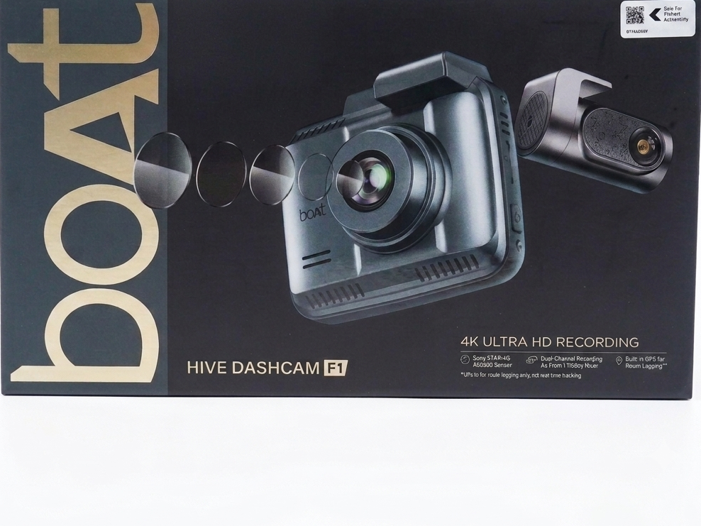 boAt Hive Dashcam F1 - 4K Ultra HD Dual-Channel Car Dash Camera