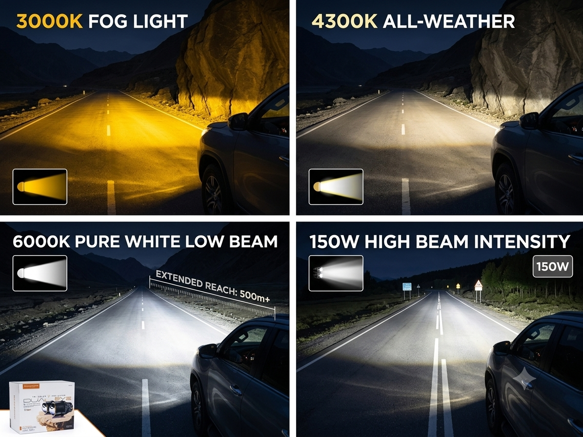Blockbuster Series BBT-003 3" Tri-Color Dual Eye LED Projector Lens - 150W, 14200 Lumens (Pair)