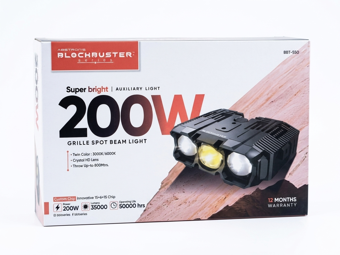Blockbuster BBT-550 200W Twin Color Auxiliary Grille Spot Beam Light (Pair)