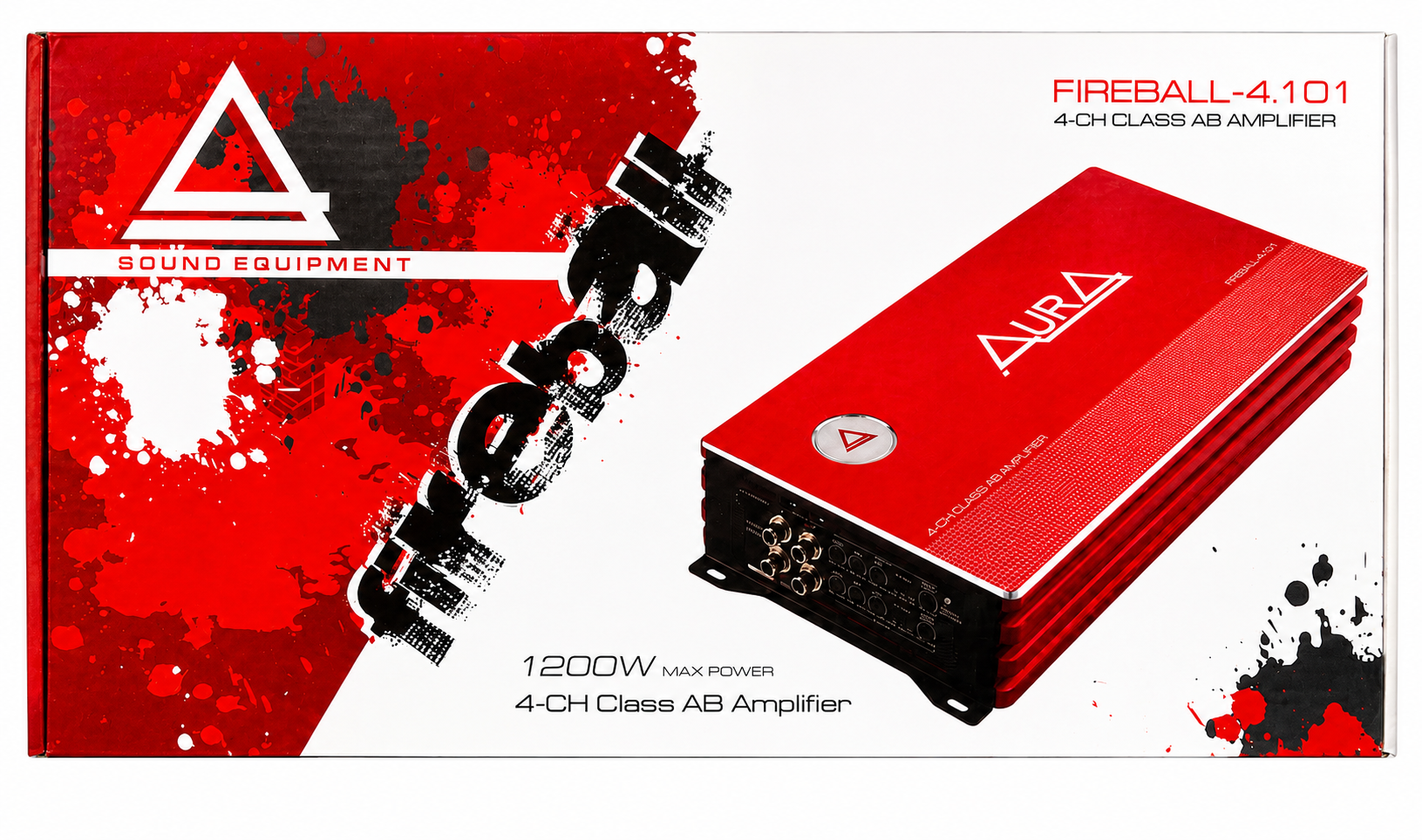 AURA Fireball 1200W 4-Channel Class AB Car Amplifier