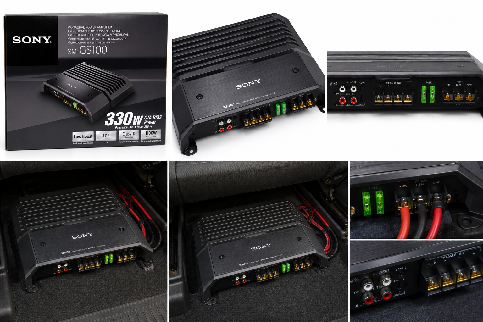 Sony XM-GS100 Monoblock Class-D Car Amplifier – 1100W Max Power