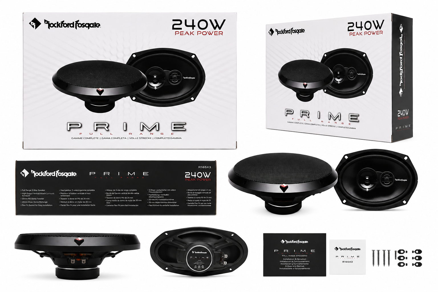 Rockford Fosgate Prime Full Range 240W Coaxial Car Speakers – High Performance Car Audio Upgrade