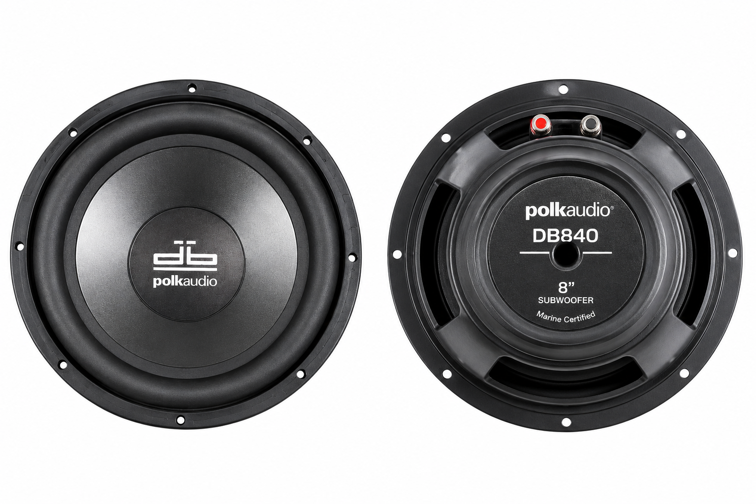 Polk Audio DB840 8-Inch Marine Certified Car Subwoofer | Deep Bass Performance