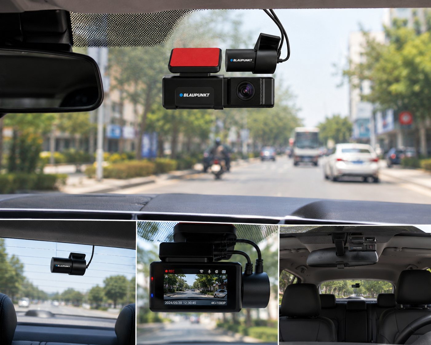 Blaupunkt BPM 330 4K UHD Dual Channel Dash Camera with GPS, WiFi & Rear Camera