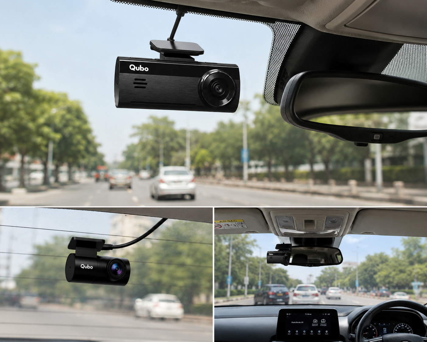 Qubo Pro 4K Smart Dashcam with Rear Camera | Dual Channel 4K Car Dash Camera with Parking Monitoring