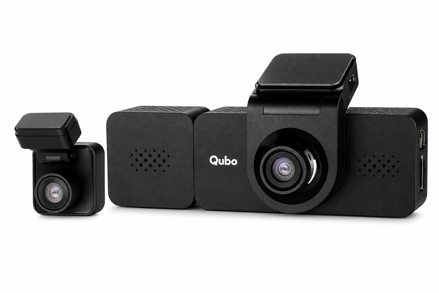 Qubo 3 Channel Dashcam Pro 2K Installed in Car | Front, Rear & Cabin Camera with Parking Monitoring