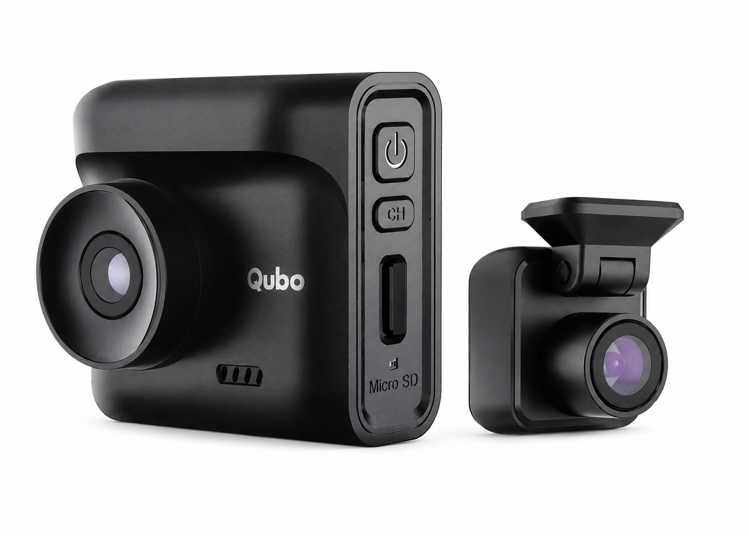 Qubo Smart Dashcam Pro 2.7K + Rear Camera | Dual Channel QHD+ Car Dash Camera with Parking Monitoring