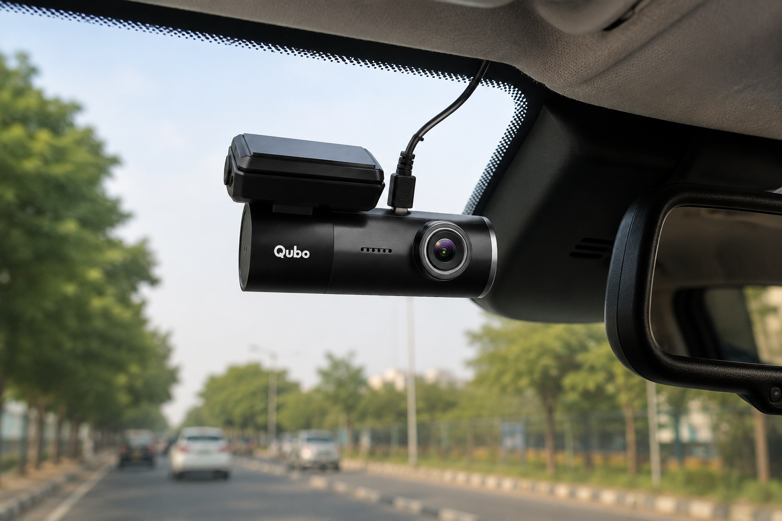 Qubo 4G Live Dashcam 2K Quad HD | Smart Car Dash Camera with Live Streaming & Parking Monitoring