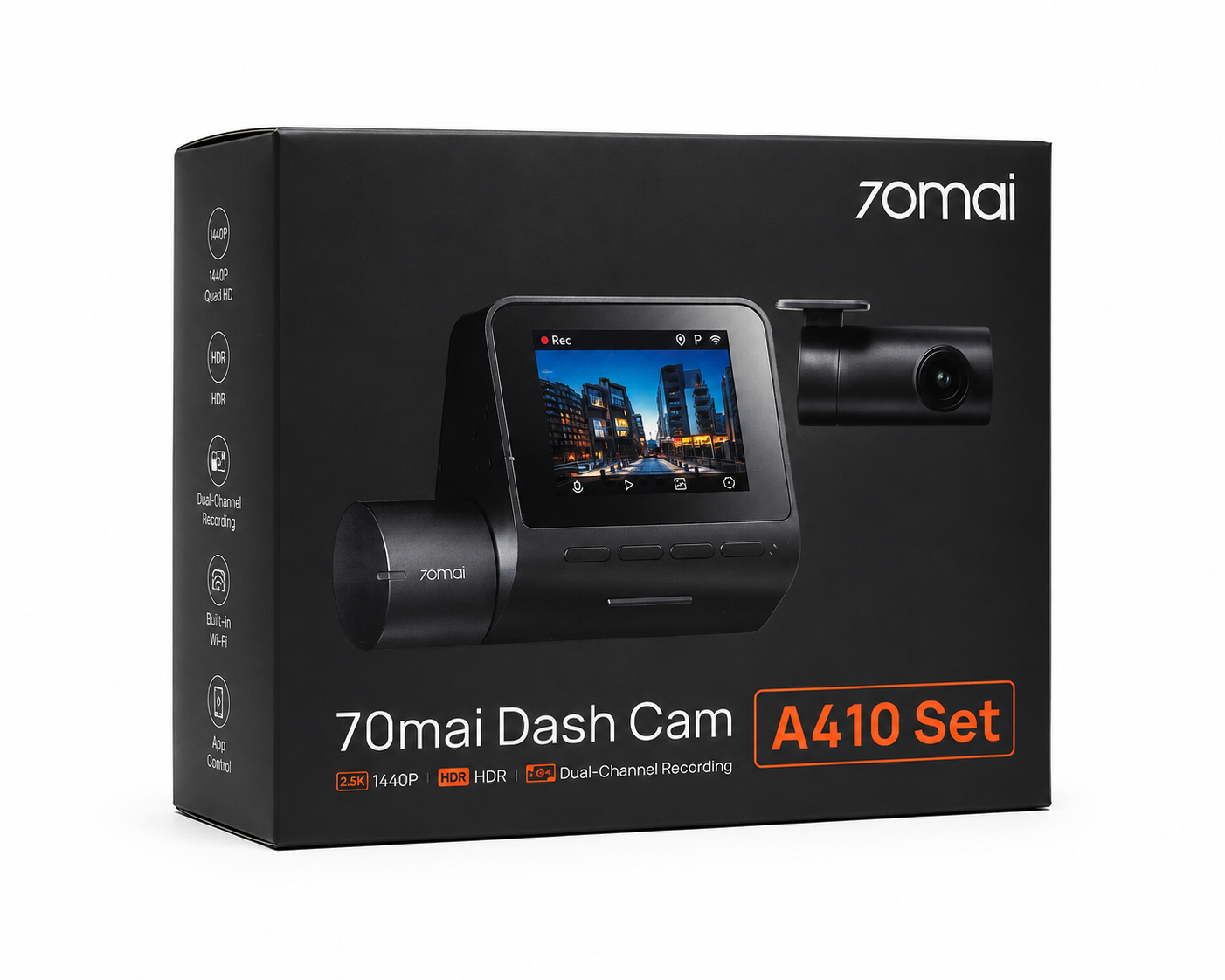 70mai Dash Cam A410 Set | 2-Channel HD Front & Rear Dash Camera
