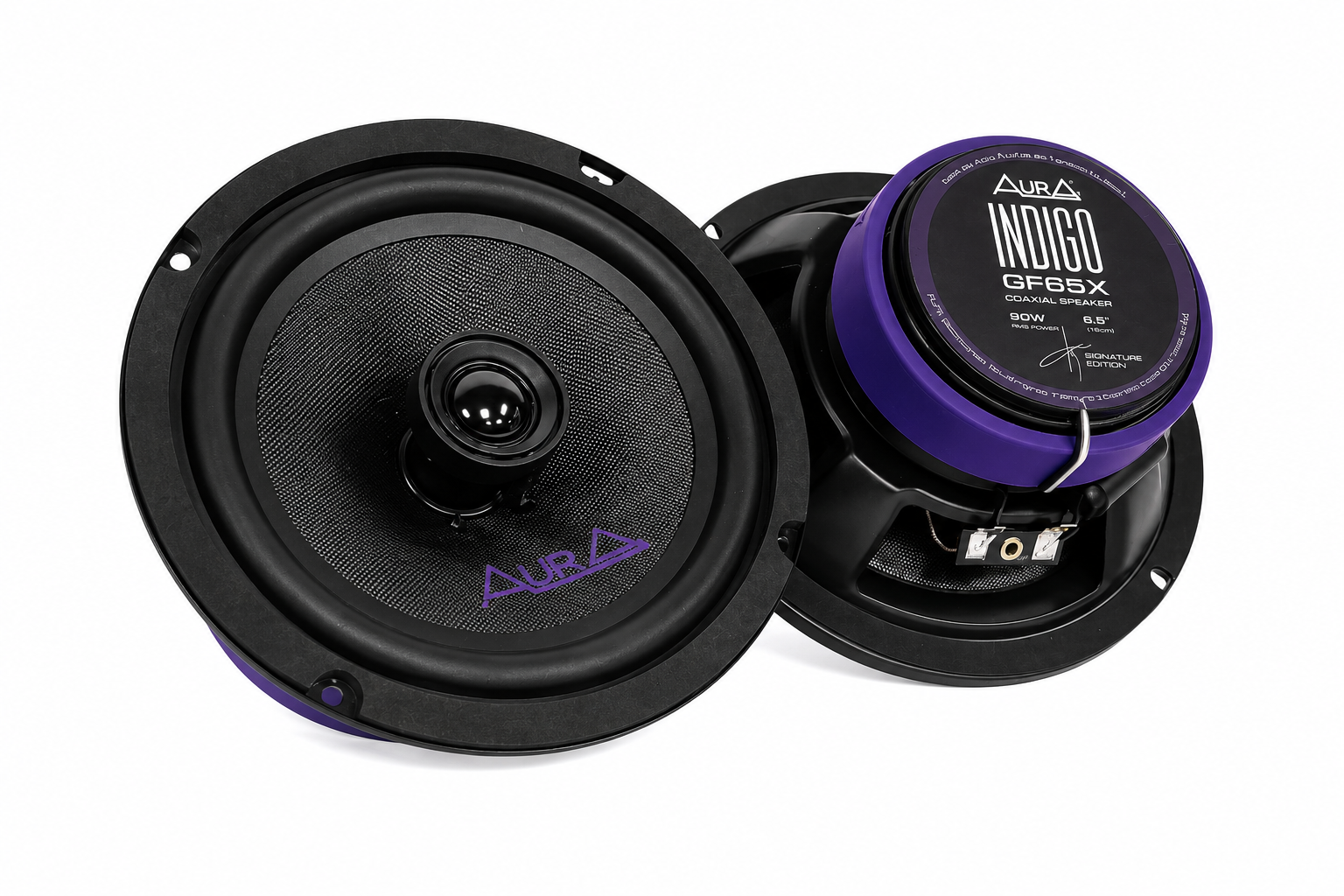 Aura Indigo GF65X 6.5” Coaxial Car Speakers | 90W RMS | Glass Fiber Cone | Premium Sound Quality | 2-Way Car Audio Speakers (Pair)