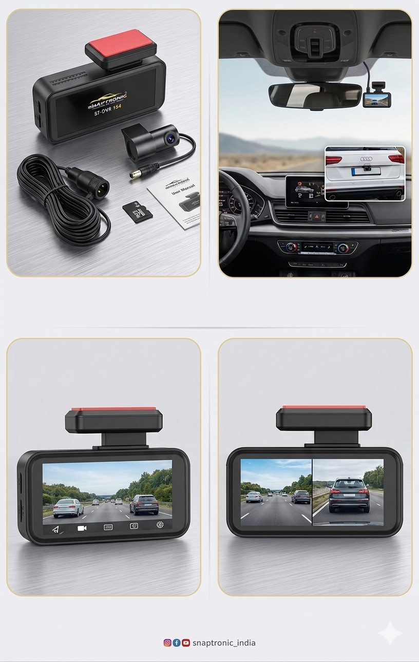 Snaptronic ST-DVR 154 Dual Dashcam (4K Ultra HD + Rear HD Camera)