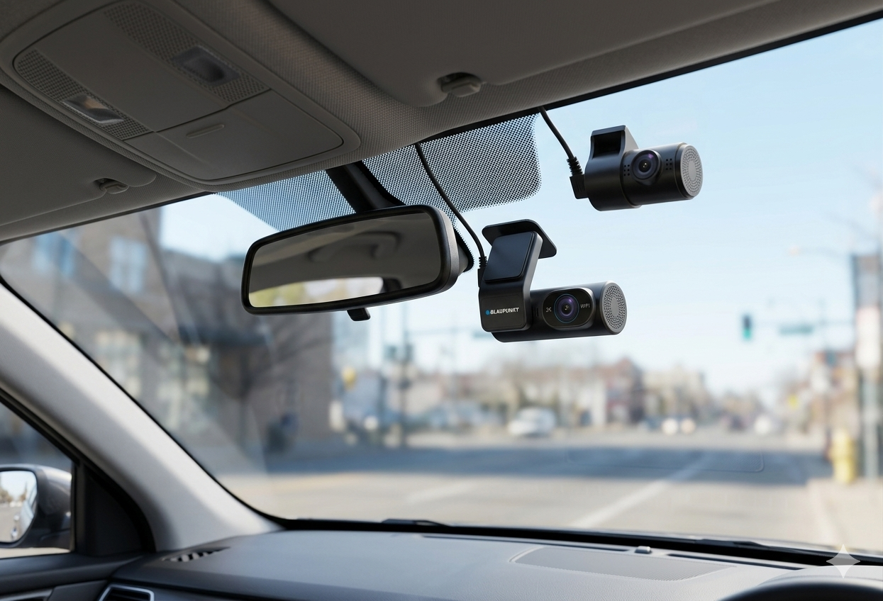 BLAUPUNKT 5050 Dual-Channel Car Dash Cam Installation - Professional View