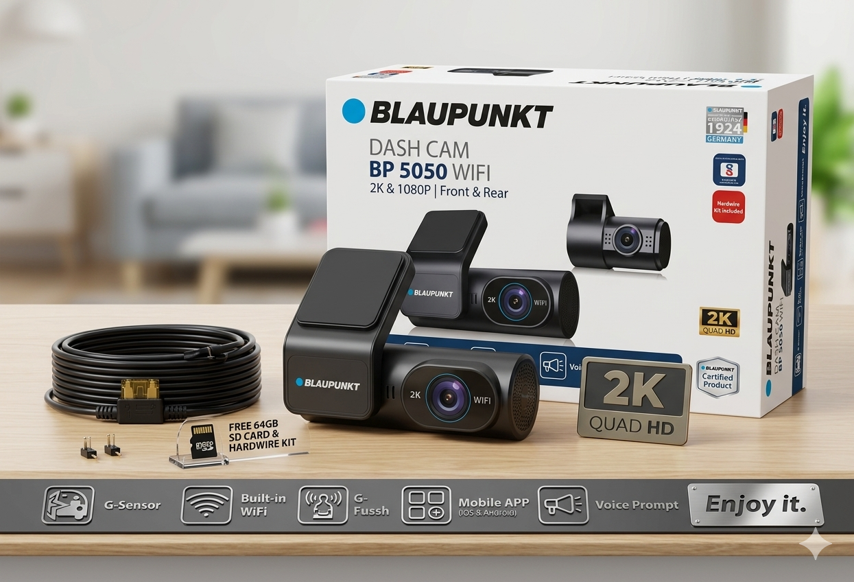 BLAUPUNKT 5050 Dual-Channel Car Dash Cam Installation - Professional View