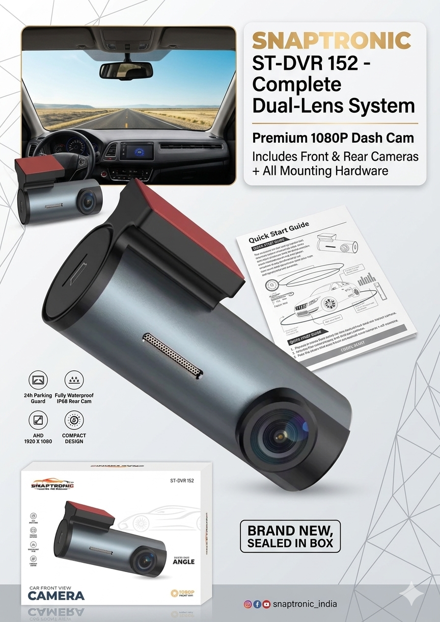 Snaptronic ST-DVR 152 1080P Full HD Front Car Dash Cam with WiFi & App Control
