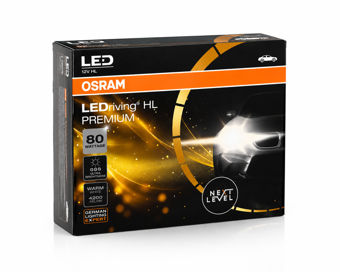 OSRAM LEDriving HL Premium 80W LED Headlight Bulbs 4200K Warm White | High Brightness Car LED Conversion Kit
