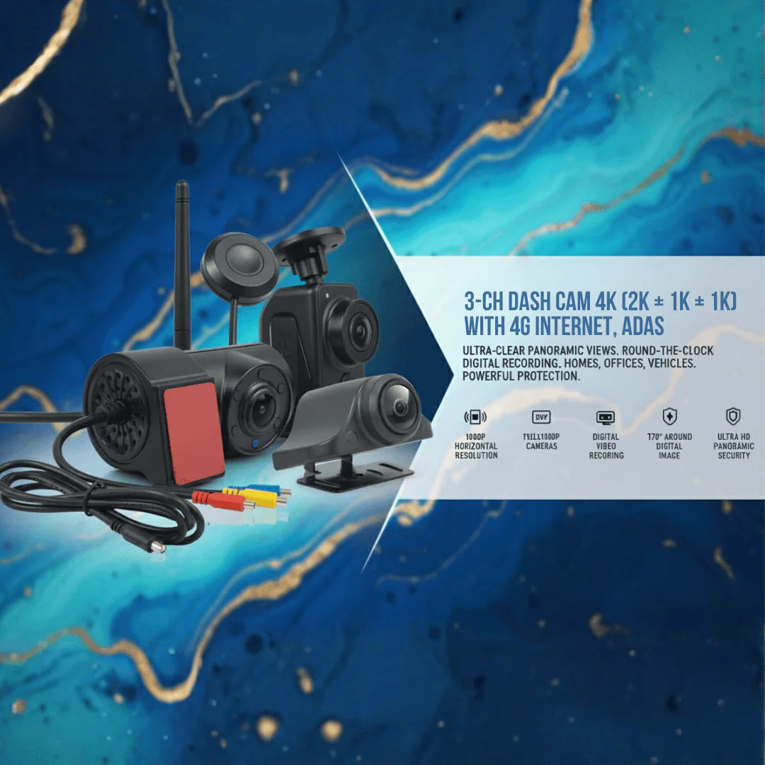 MOCO DC-10 4K 4G Three-Channel Dash Cam with Built-in WiFi & ADAS