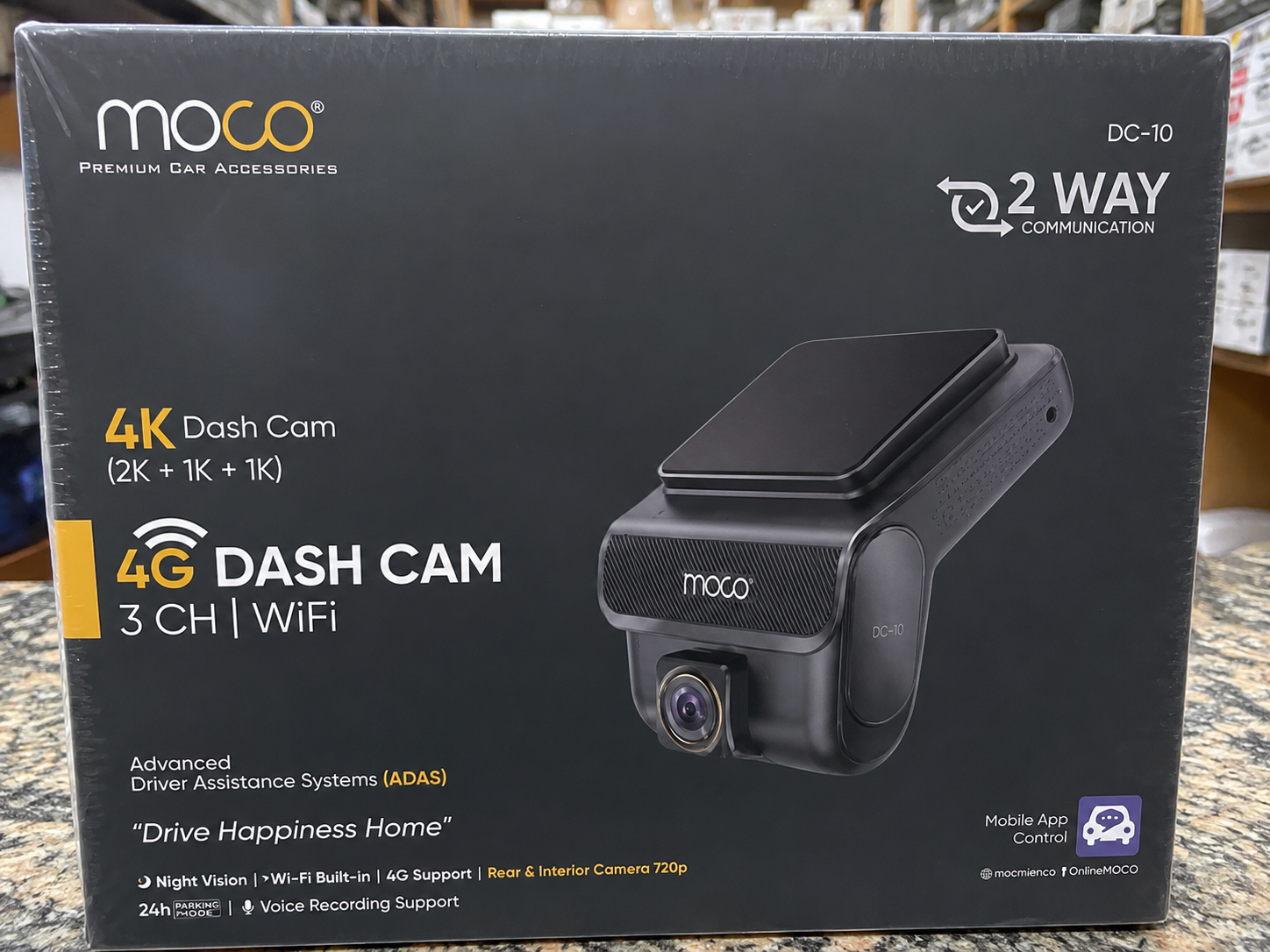 MOCO DC-10 4K 4G Three-Channel Dash Cam with Built-in WiFi & ADAS