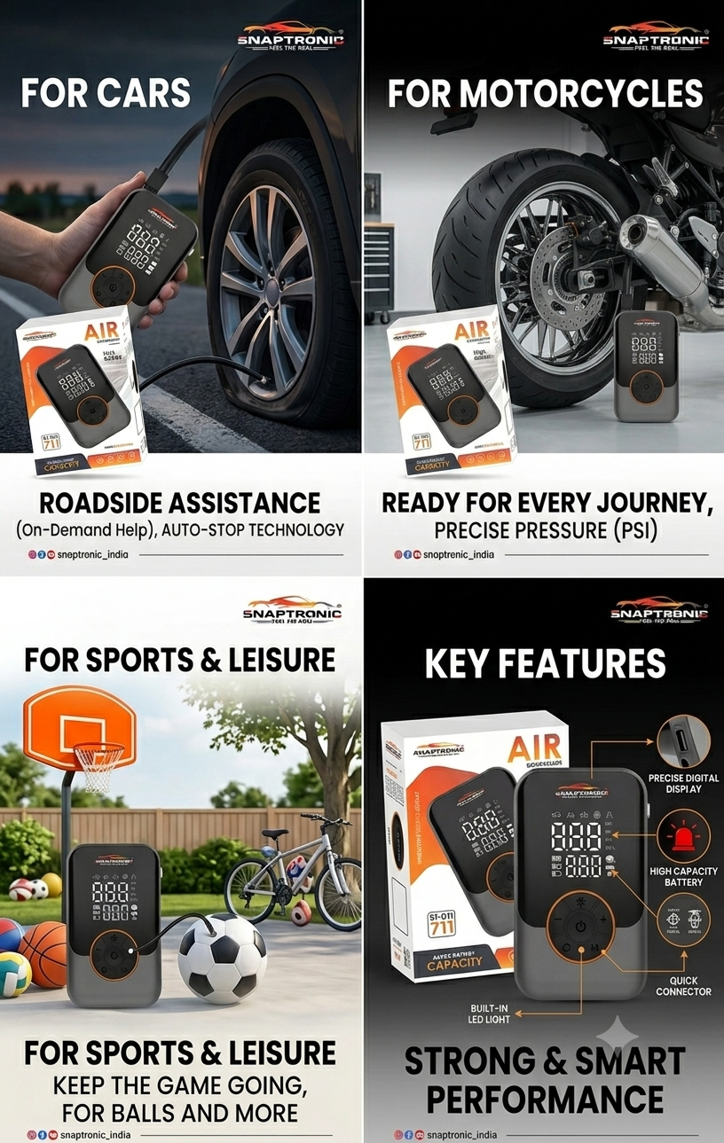Snaptronic ST-DTI 711 Portable Smart Air Compressor & Tire Inflator