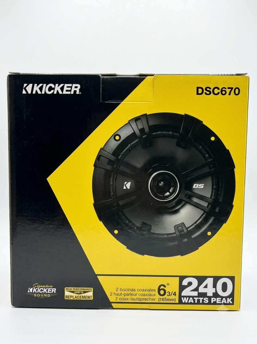 Kicker DSC670 6.75-Inch 2-Way Coaxial Car Speakers – 240W Peak / 60W RMS | High-Performance Factory Drop-In Upgrade
