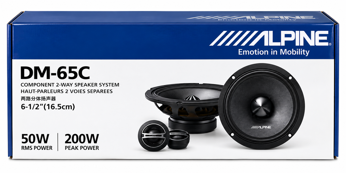 Alpine DM-65C 6.5 Inch Component Car Speakers | 50W RMS | 200W Peak