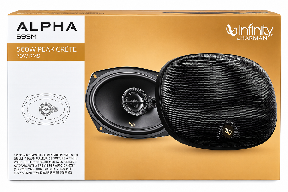 Infinity ALPHA 693M 6x9 Inch 3-Way Car Speakers | 560W Peak | 70W RMS OVAL SPEAKER