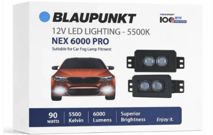 Blaupunkt NEX 6000 PRO 12V LED Fog Lamp | 90W 5500K High Brightness Car Lighting
