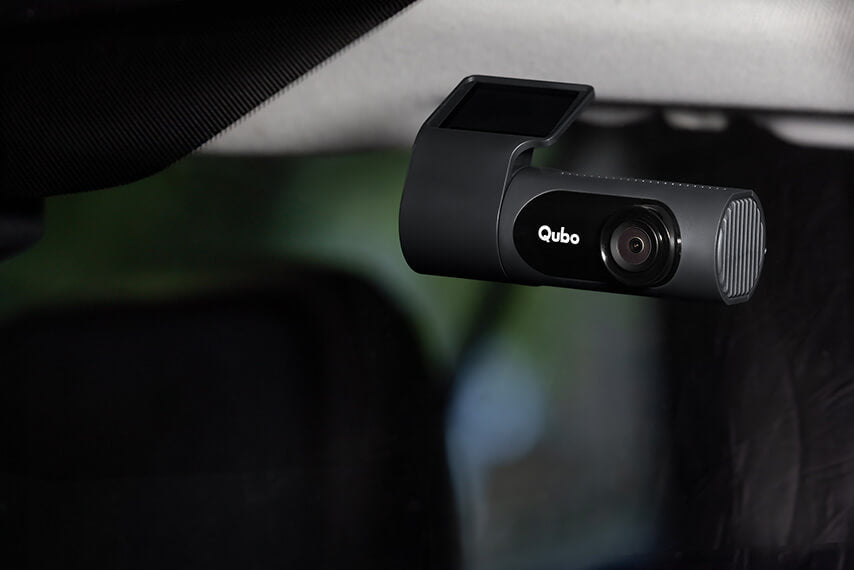 Qubo Dashcam Pro X - rear view and ports - Qubo at Nandi Car Accessories